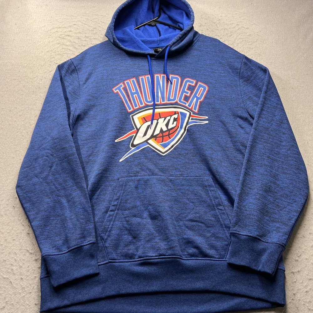 NBA Oklahoma City Thunder Hoodie Men XL Blue Space Dye OKC Basketball Sweatshirt